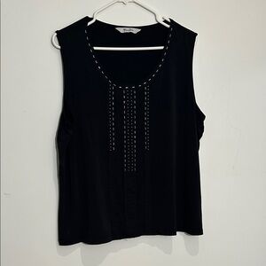Black Sleeveless Top ( metal accent)